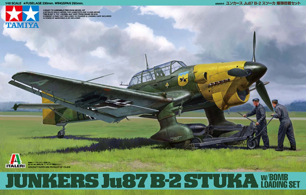 Tamiya Junkers Ju87 B-2 Stuka w/Bomb Loading Set + Ammo by Mig lijm