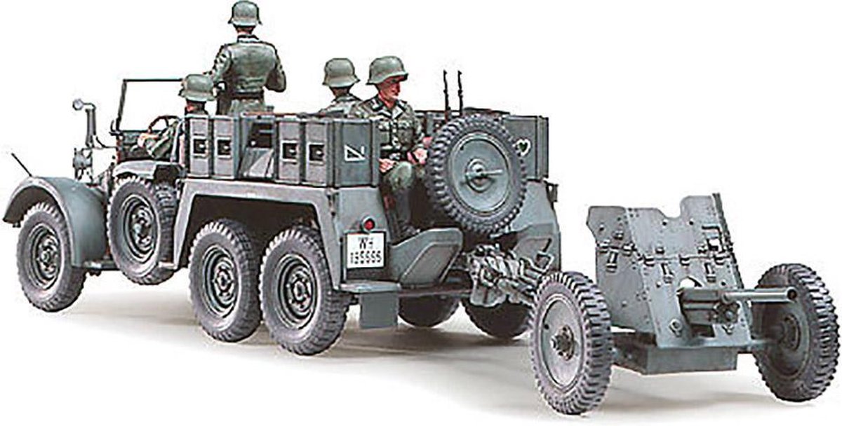 Tamiya Krupp Protze 1Ton (6x4) Towing Truck w/37mm Pak + Tamiya lijm