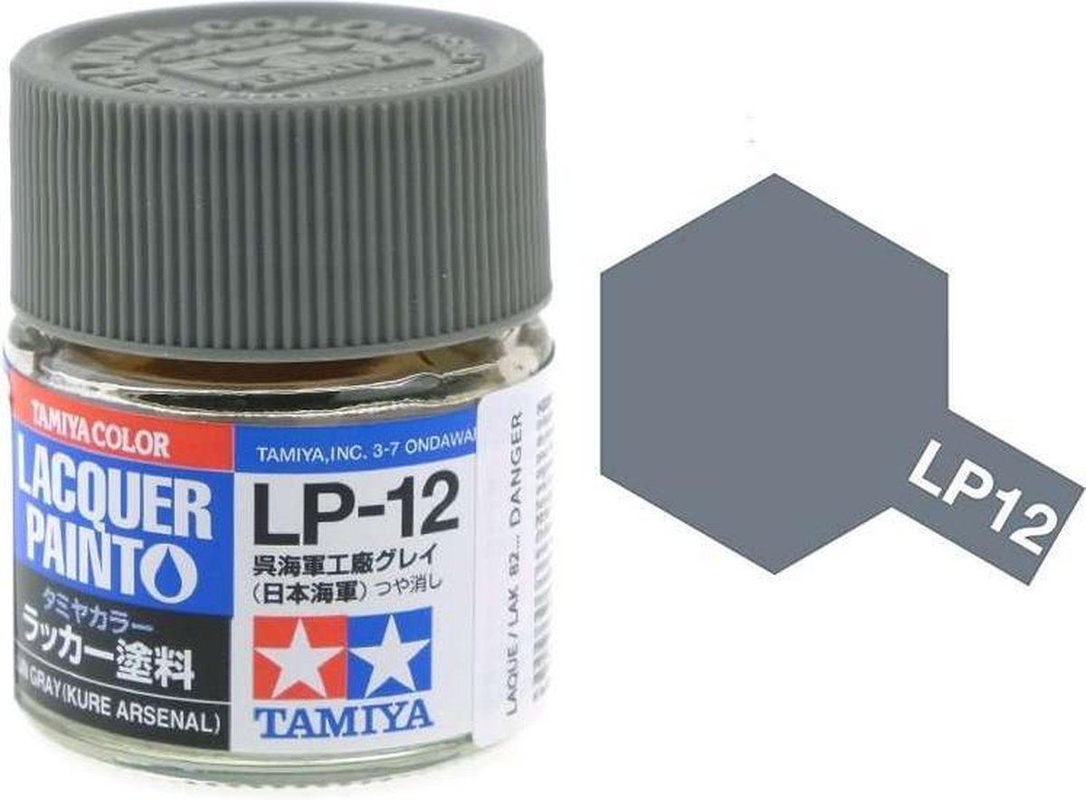 Tamiya LP-12 IJN Grey Kure A. - Matt - Lacquer Paint - 10ml Verf potje