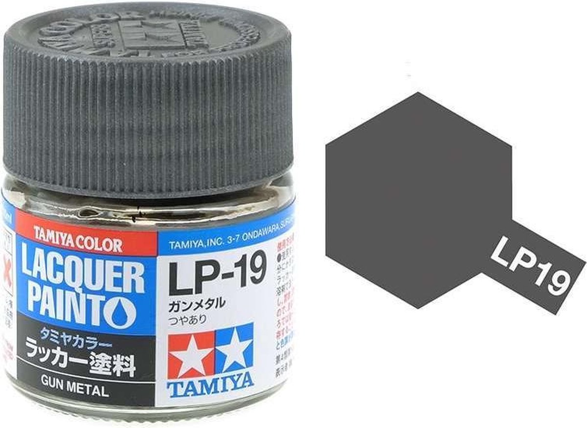 Tamiya LP-19 Gun Metal - Lacquer Paint - 10ml Verf potje