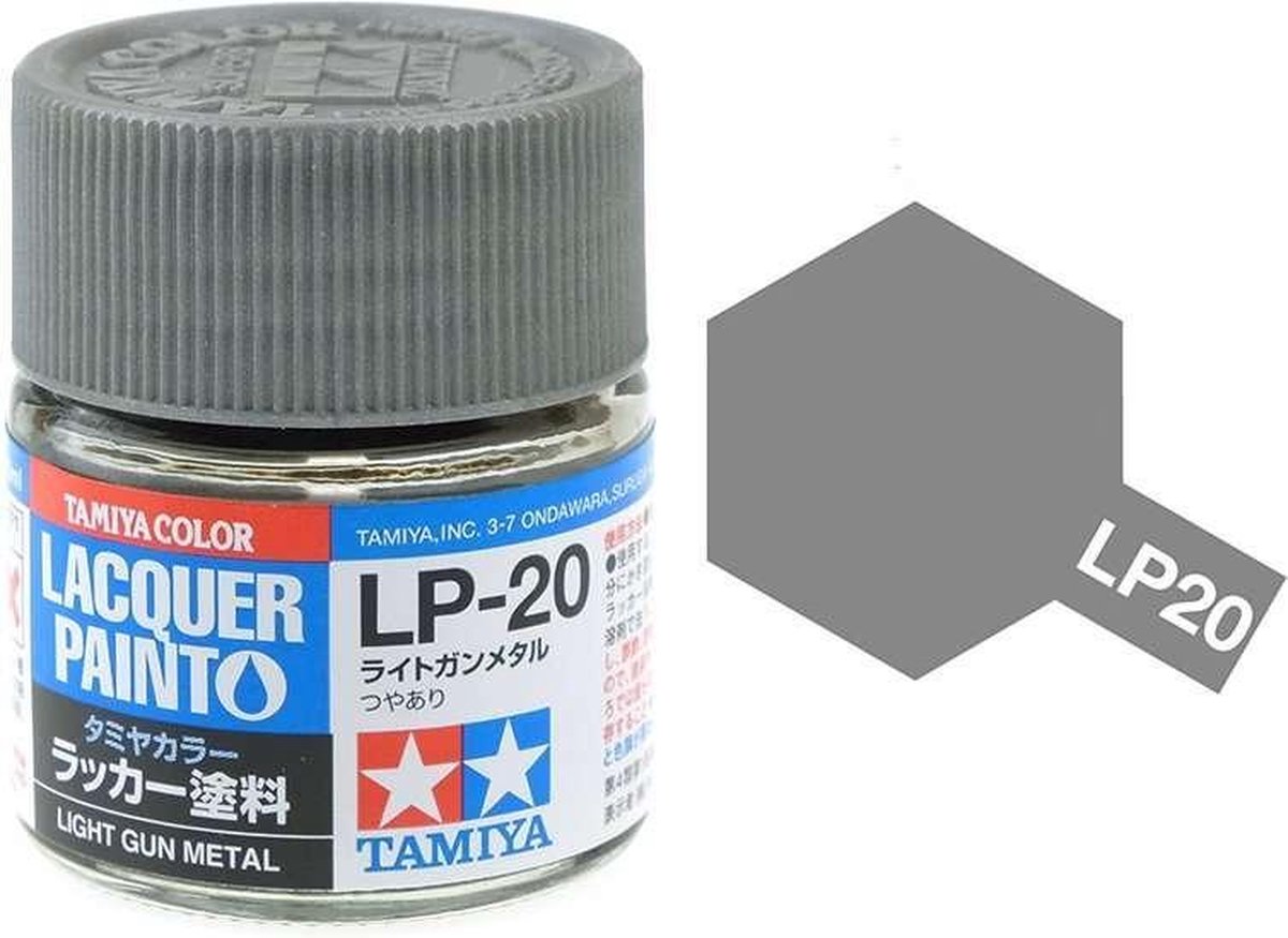 Tamiya LP-20 Hell Gun Metal - Lacquer Paint - 10ml Verf potje