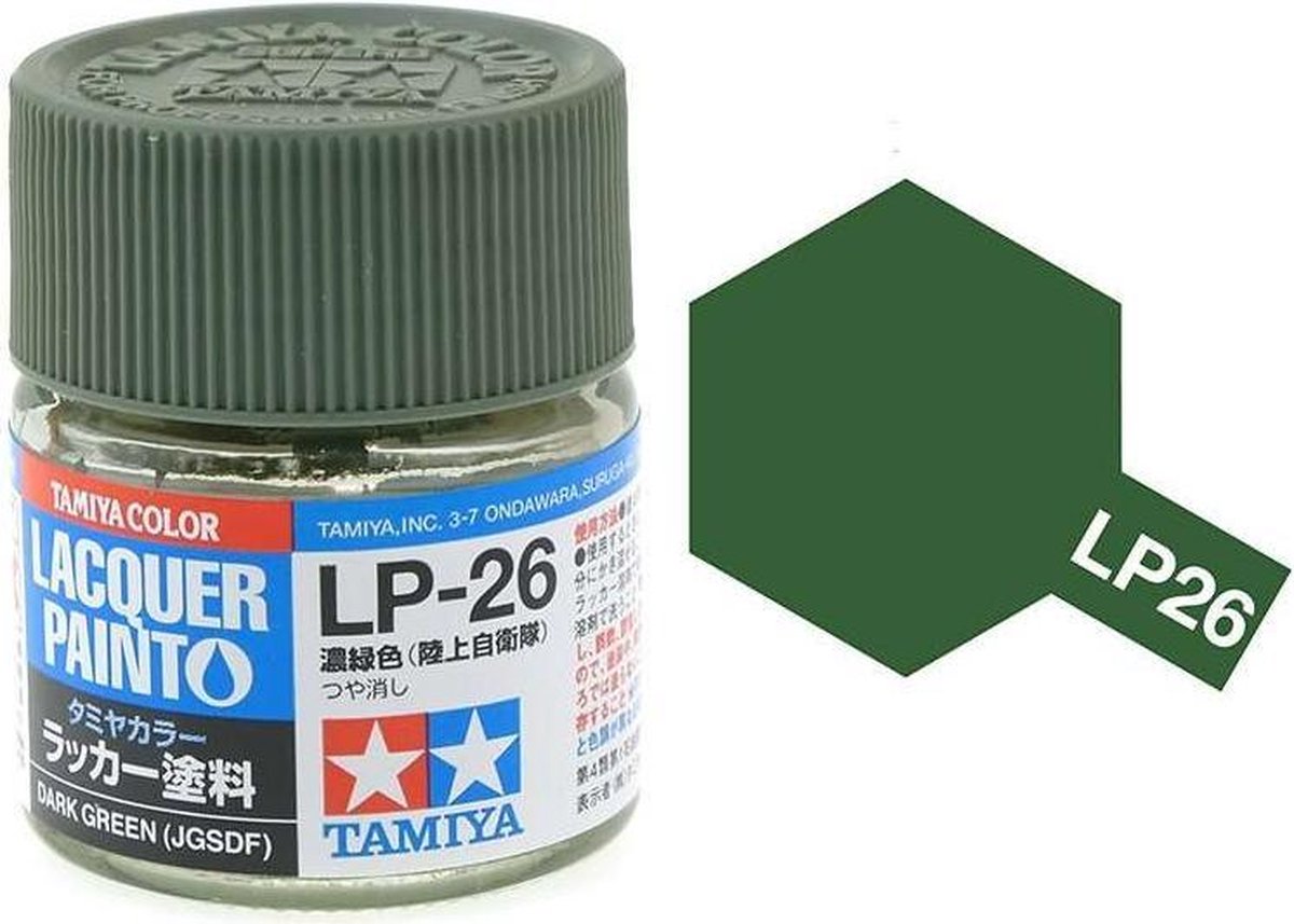 Tamiya LP-26 JGSDF Dark Green - Matt - Lacquer Paint - 10ml Verf potje