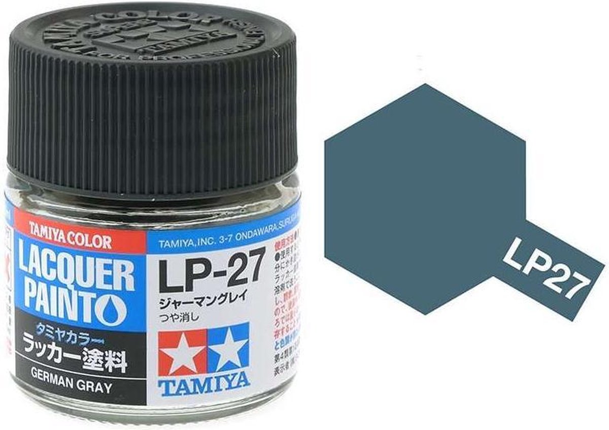 Tamiya LP-27 German Grey - Matt - Lacquer Paint - 10ml Verf potje