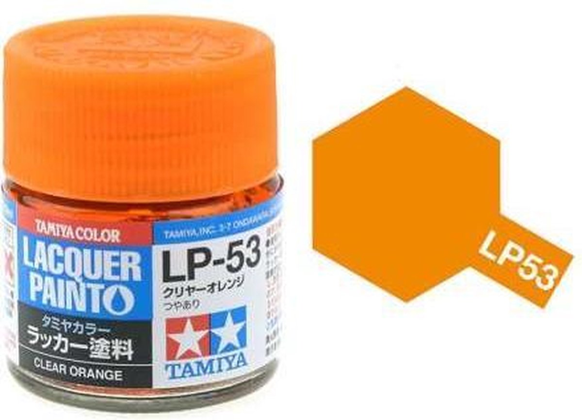 Tamiya LP-53 Orange - Clear - Gloss - Lacquer Paint - 10ml Verf potje