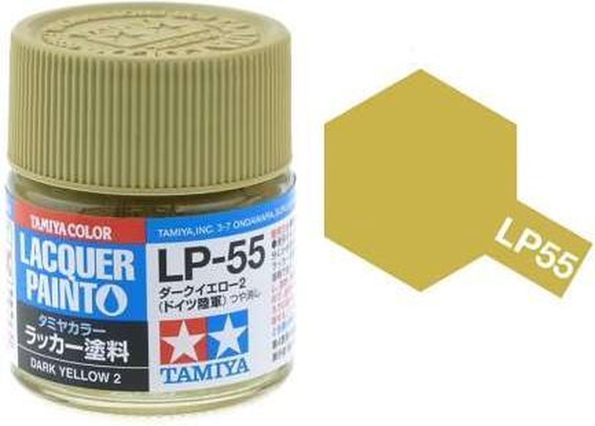 Tamiya LP-55 Dark Yellow 2 - Matt - Lacquer Paint - 10ml Verf potje