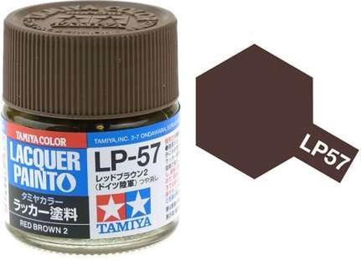 Tamiya LP-57 Red Brown 2 - Matt - Lacquer Paint - 10ml Verf potje