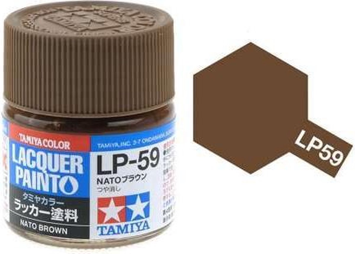 Tamiya LP-59 NATO Brown - Matt - Lacquer Paint - 10ml Verf potje