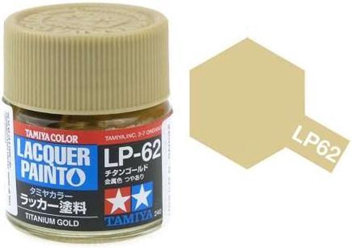 Tamiya LP-62 Titanium Gold - Gloss - Lacquer Paint - 10ml Verf potje