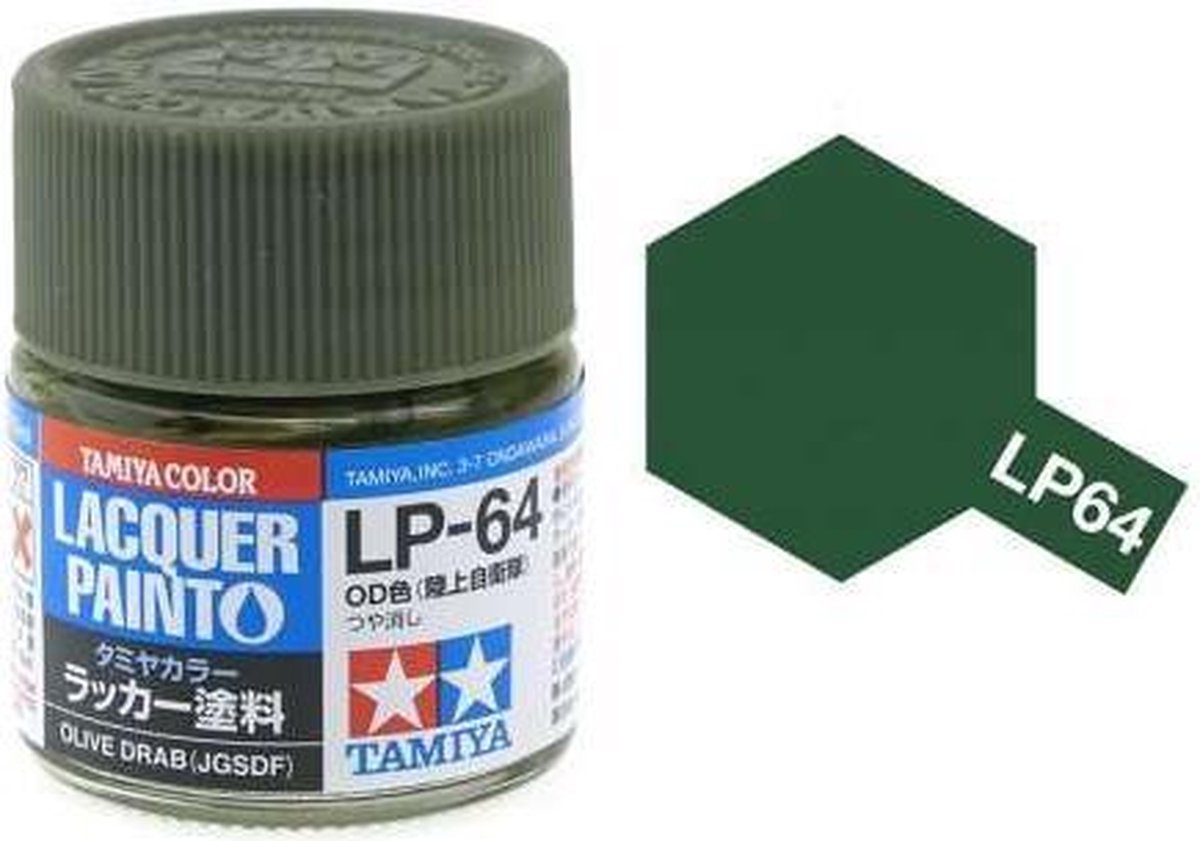 Tamiya LP-64 Olive Drab JGSDF - Matt - Lacquer Paint - 10ml Verf potje