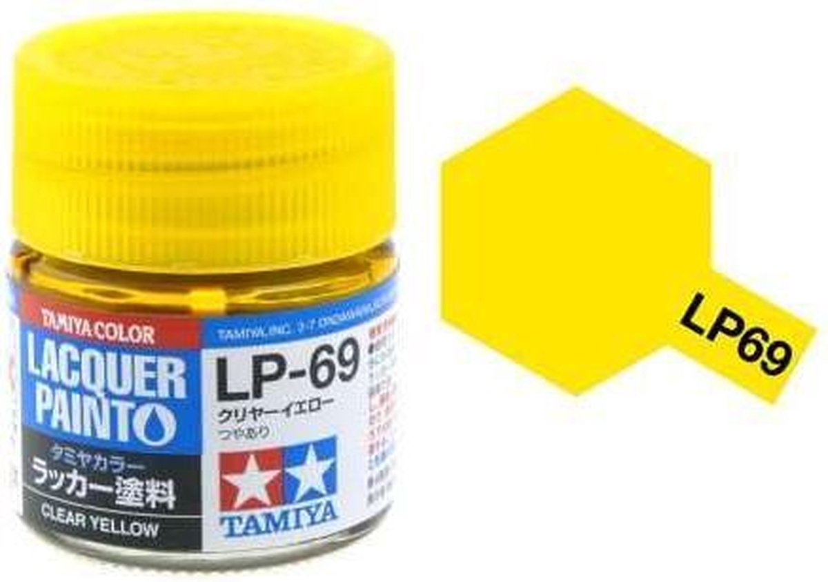 Tamiya LP-69 Yellow - Clear - Gloss - Lacquer Paint - 10ml Verf potje