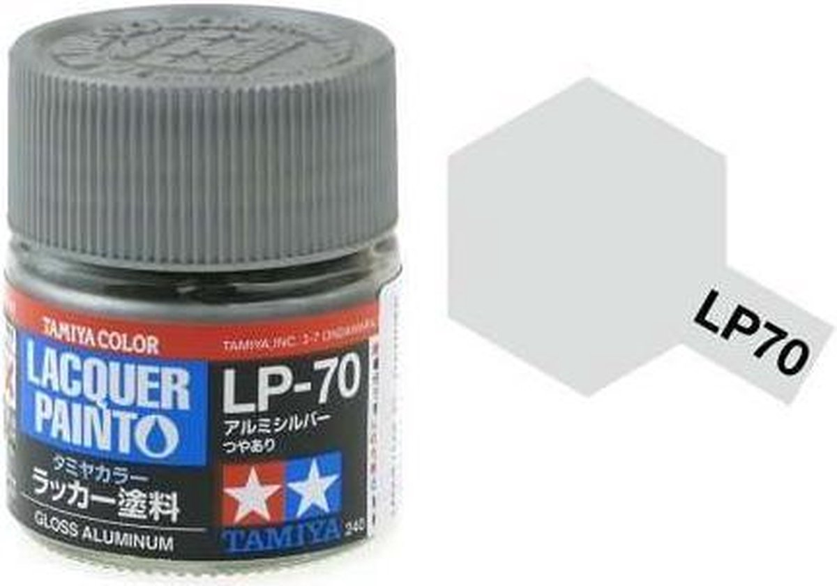 Tamiya LP-70 Aluminium - Gloss - Lacquer Paint - 10ml Verf potje