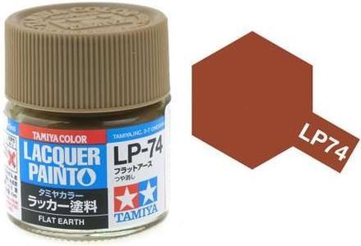 Tamiya LP-74 Flat Earth - Matt - Lacquer Paint - 10ml Verf potje