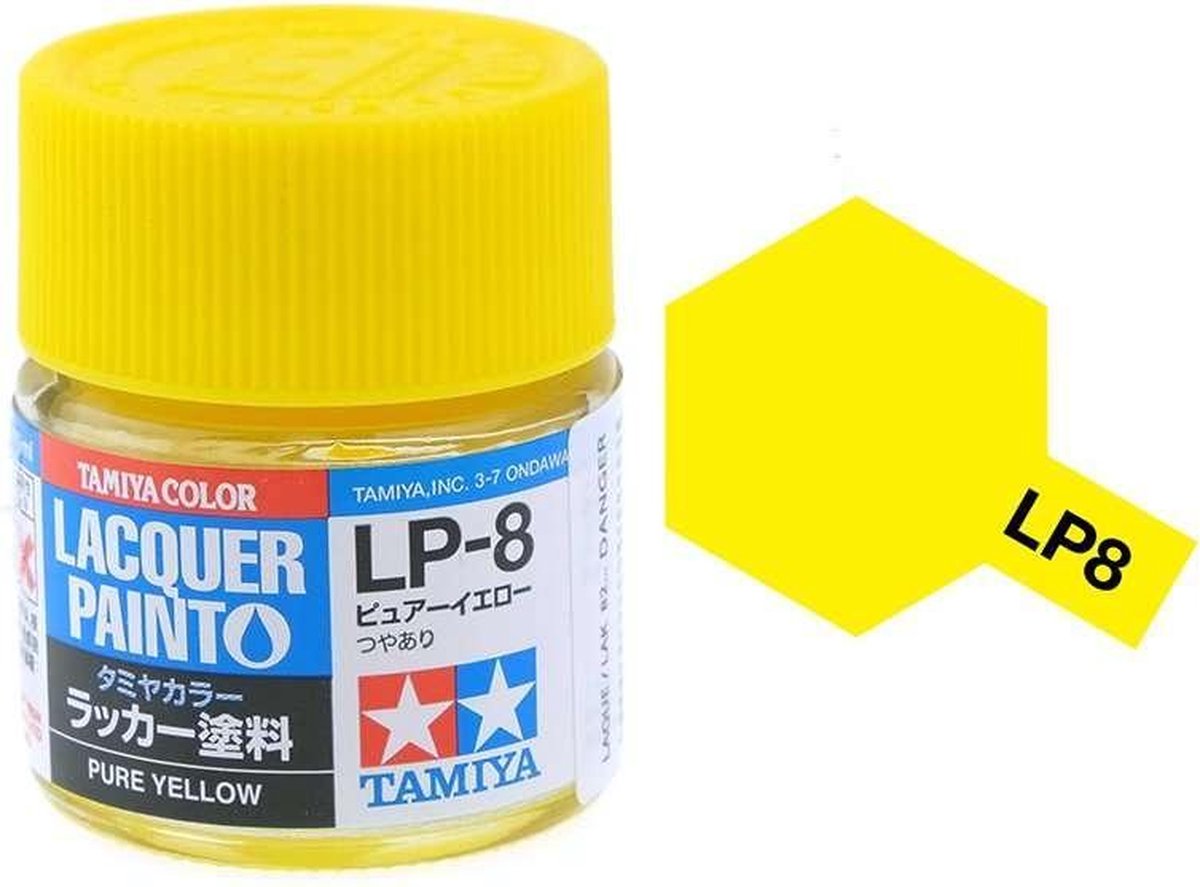 Tamiya LP-8 Yellow - Gloss - Lacquer Paint - 10ml Verf potje