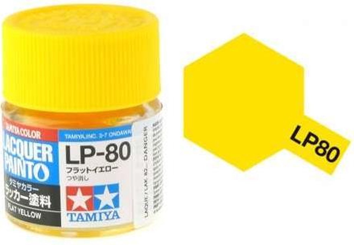 Tamiya LP-80 Yellow - Matt - Lacquer Paint - 10ml Verf potje