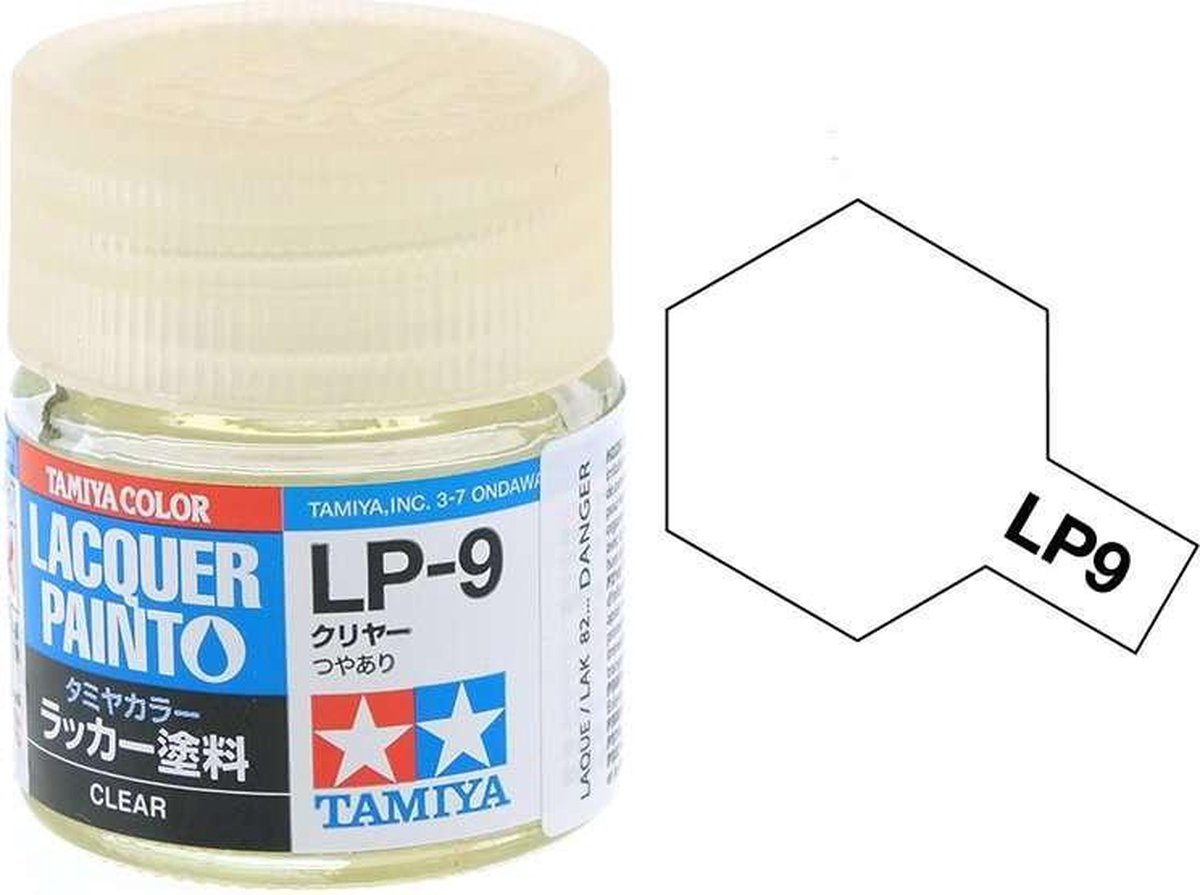 Tamiya LP-9 Clear Varnish - Gloss - Lacquer Paint - 10ml Verf potje