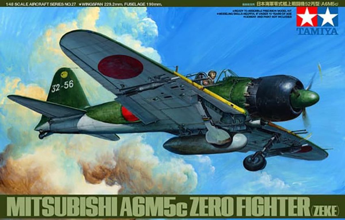 Tamiya Mitsubishi A6M5c Zero Fighter (Zeke) + Tamiya lijm