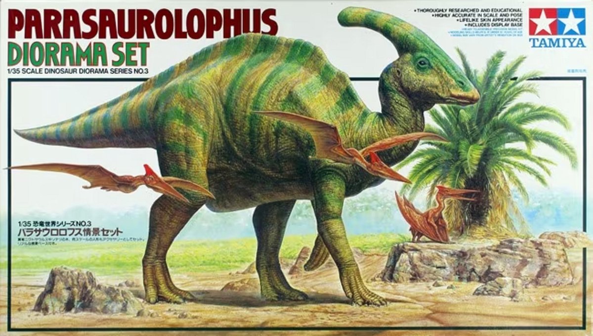 Tamiya Modelbouwpakket Diorama - 60103 Parasaurolophus - Diorama Set Series NO.3 Plastic - 1:35 -