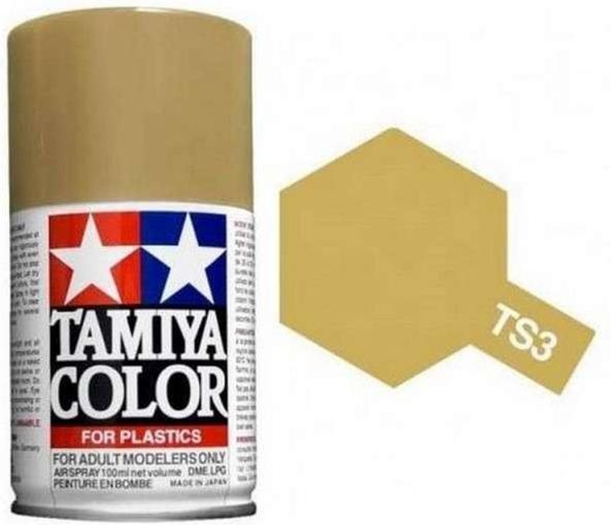 Tamiya TS-3 Dark Yellow - Matt - Acryl Spray - 100ml Verf spuitbus