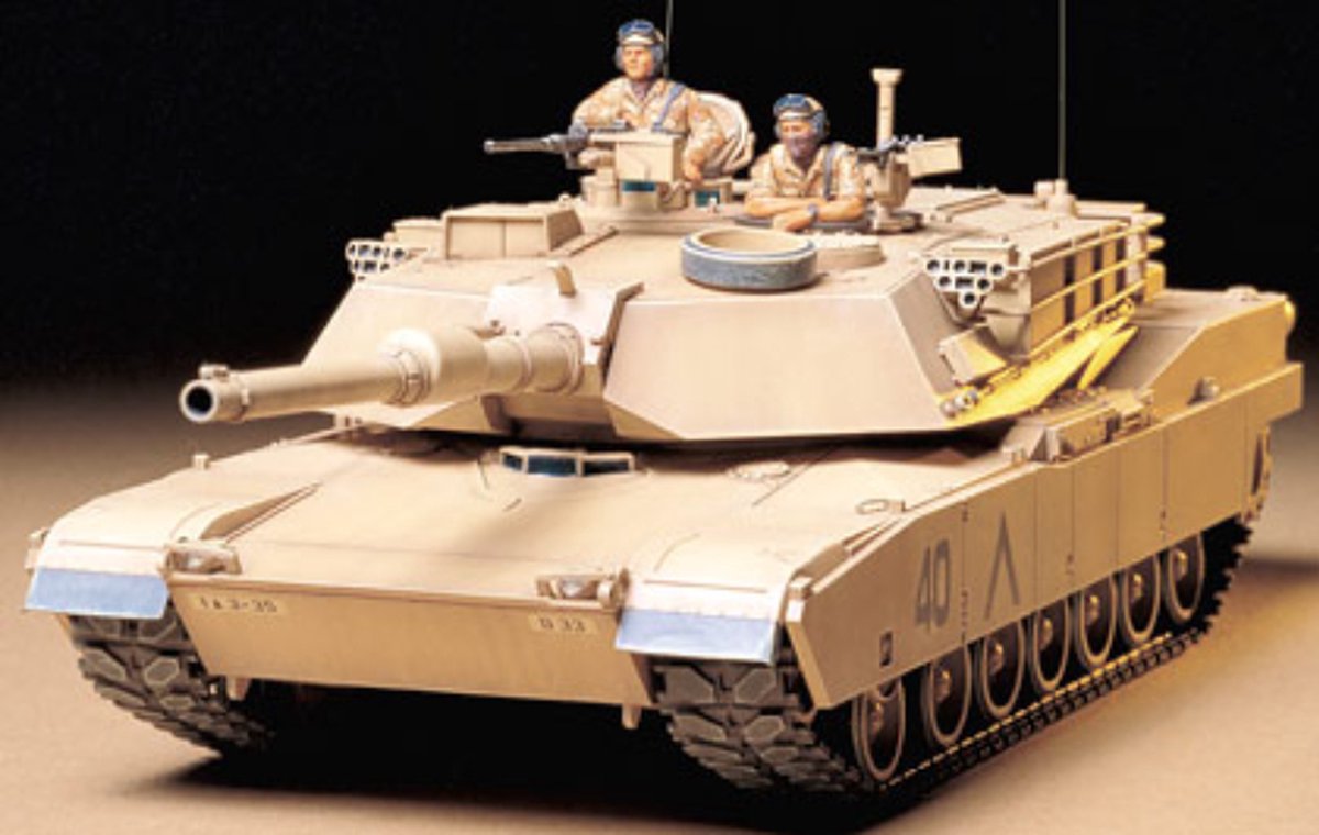 Tamiya U.S. M1A1 Abrams 120mm Gun Main Battle Tank + Ammo by Mig lijm