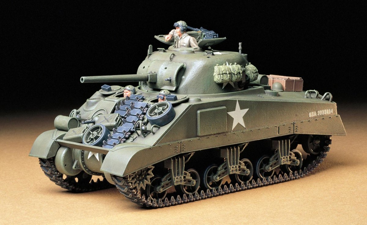 Tamiya U.S. Medium Tank M4 Sherman - Early Production + Tamiya lijm