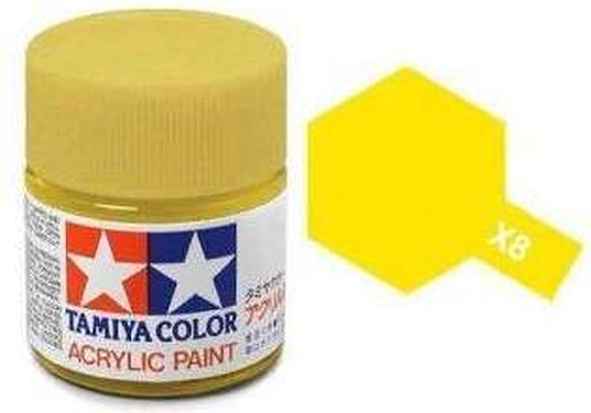 Tamiya X-8 Lemon Yellow - Gloss - Acryl - 23ml Verf potje