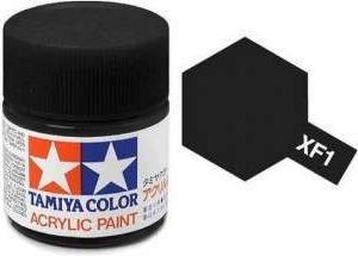 Tamiya XF-1 Black - Matt - Acryl - 23ml Verf potje