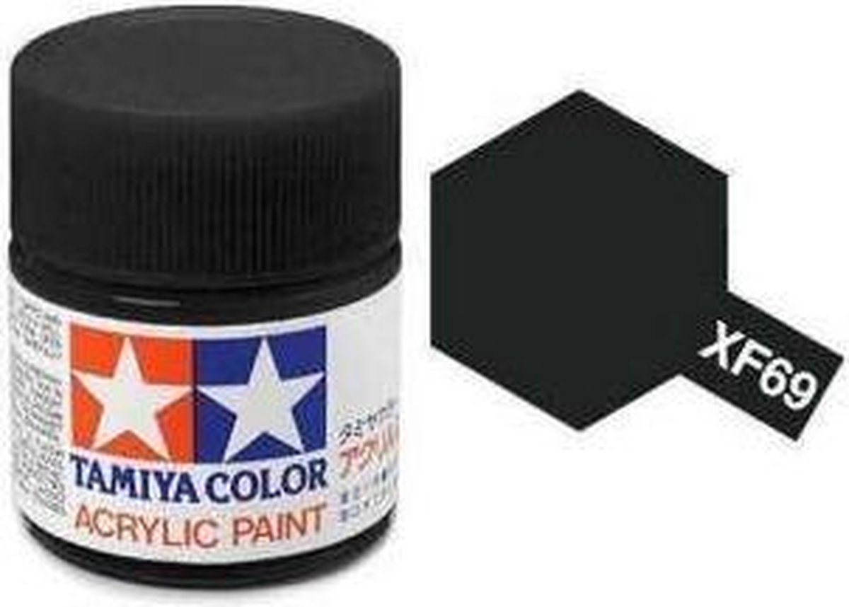 Tamiya XF-69 NATO Black - Matt - Acryl - 23ml Verf potje