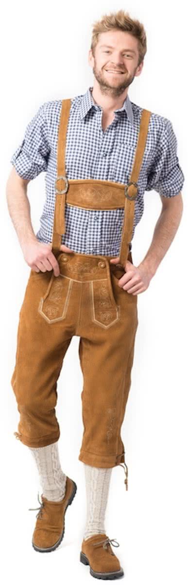 Lederhose voor mannen - Lange lederhosen - Markus - Oktoberfest kleding - 100% leder - mt 46