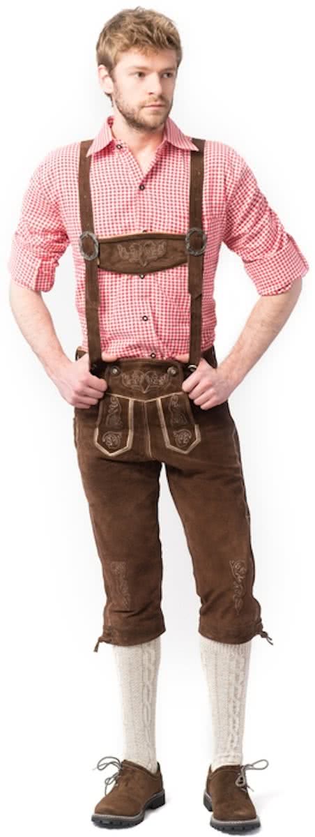 Lederhose voor mannen - Lange lederhosen - Rudi - Oktoberfest kleding - 100% leder - mt 56