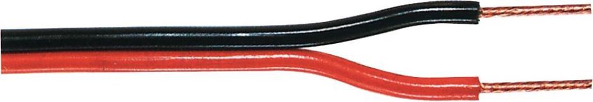 Tasker TASR-C101-0.35 Luidsprekerkabel Op Rol 2x 0.35 Mm² 100 M Zwart/rood