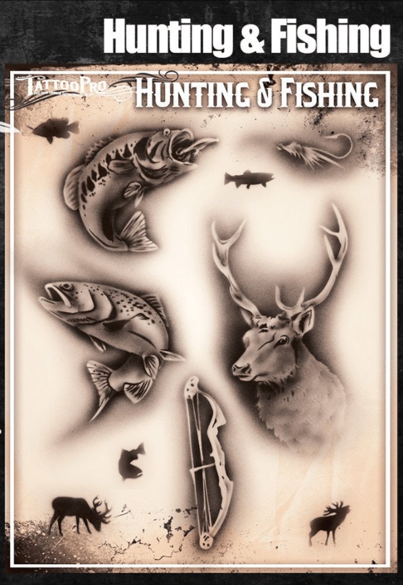 Wisers Airbrush TattooPro Stencil – Hunting & Fishing