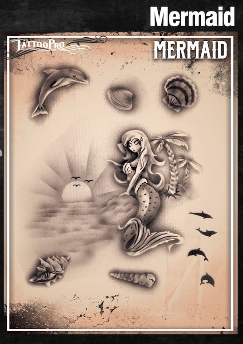 Wisers Airbrush TattooPro Stencil – Mermaids