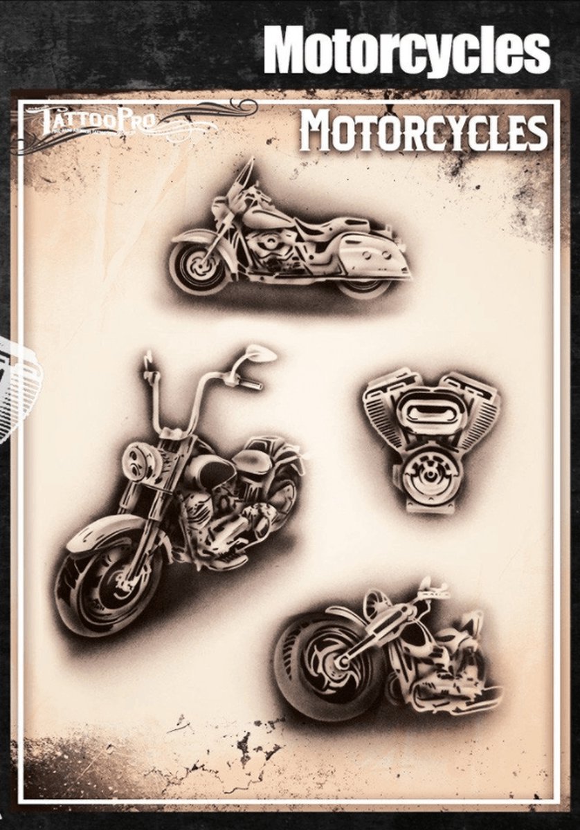 Wisers Airbrush TattooPro Stencil – Motorcycles