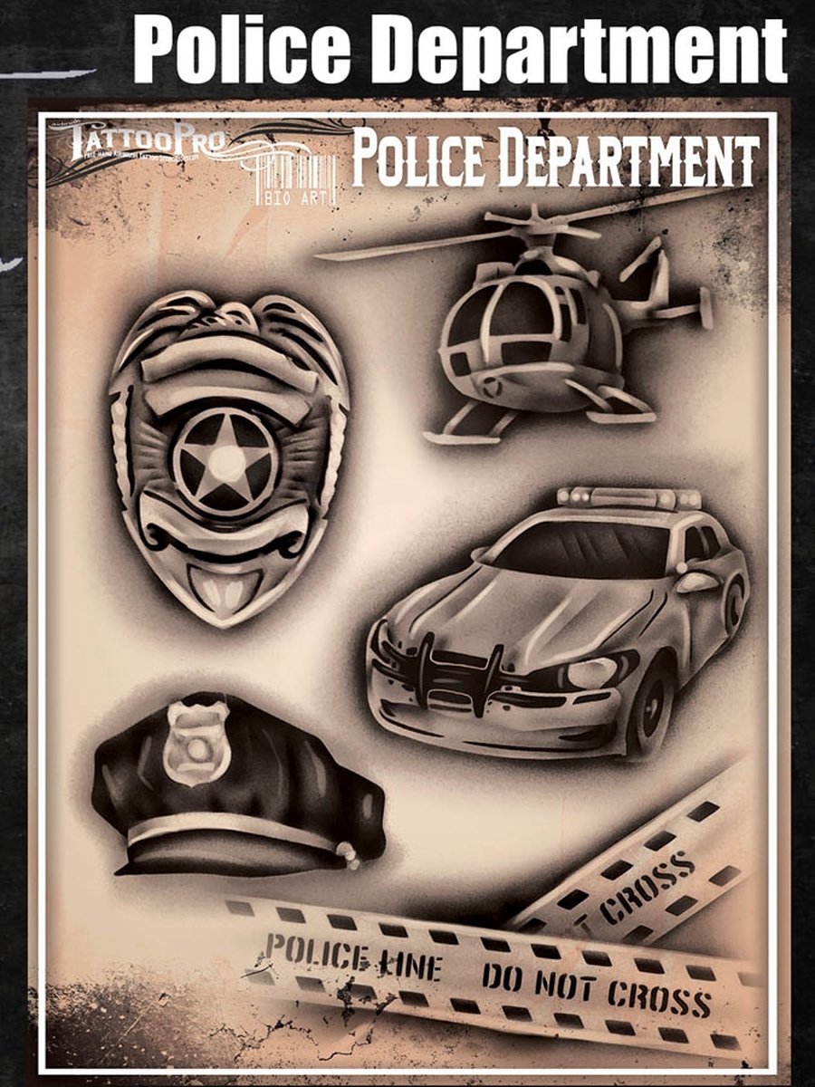 Wisers Airbrush TattooPro Stencil – Police Department