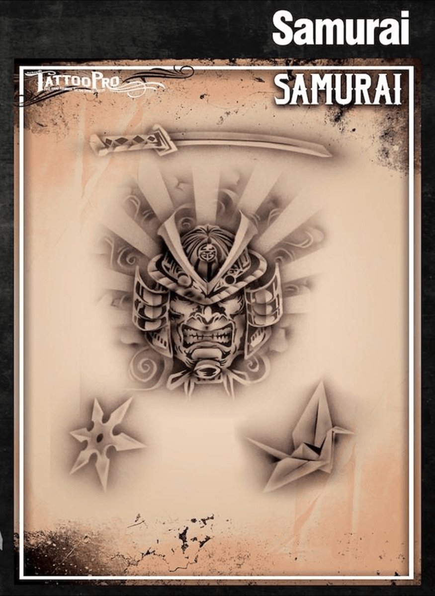 Wisers Airbrush TattooPro Stencil – Samurai