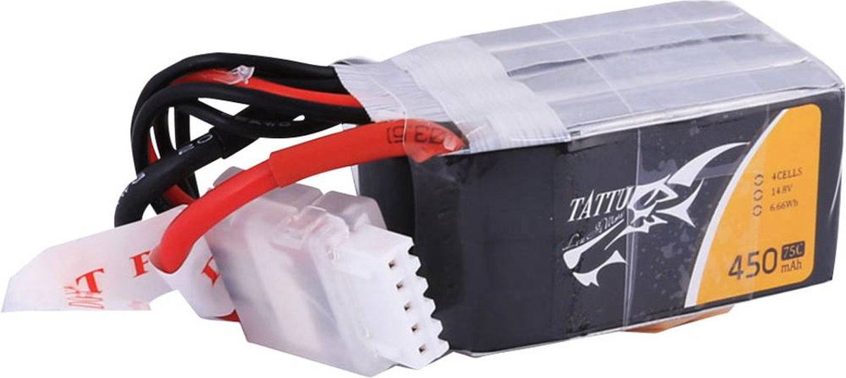 Tattu LiPo accupack 14.8 V 450 mAh Aantal cellen: 4 75 C Softcase XT30