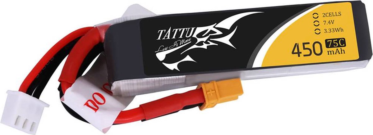 Tattu LiPo accupack 7.4 V 450 mAh Aantal cellen: 2 75 C Softcase XT30