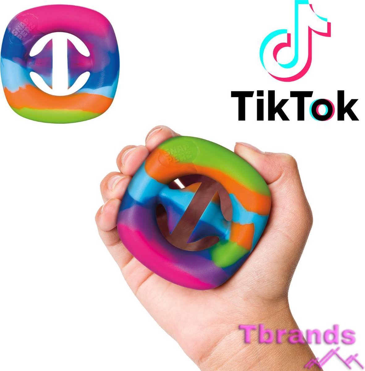 Tbrands® - Snapperz Rainbow - Fidget Toy - Tiktok Trend - Tiktok Hit - Pop it fidget toy - Fidget toys Snap Perz