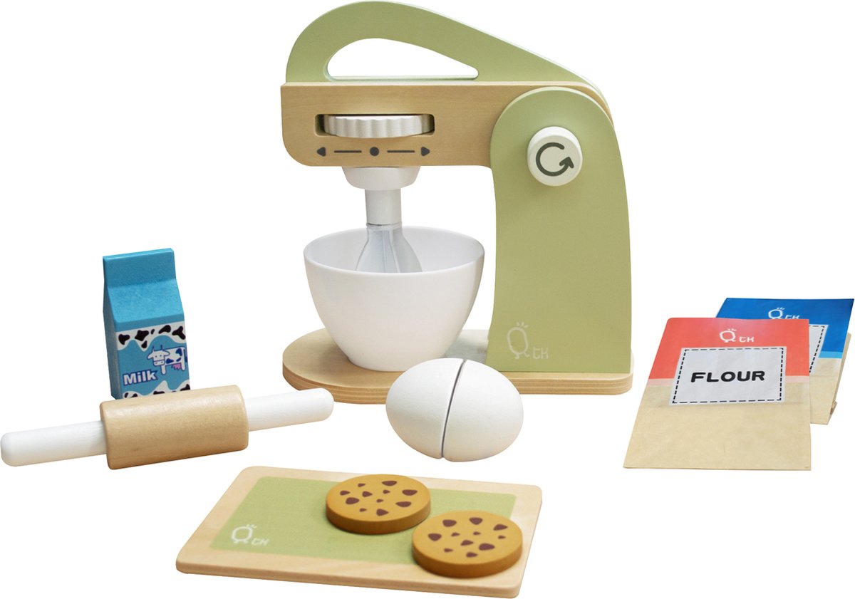 Little Chef Frankfurt houten blender speelkeukenaccessoires - groen- 10 stuks