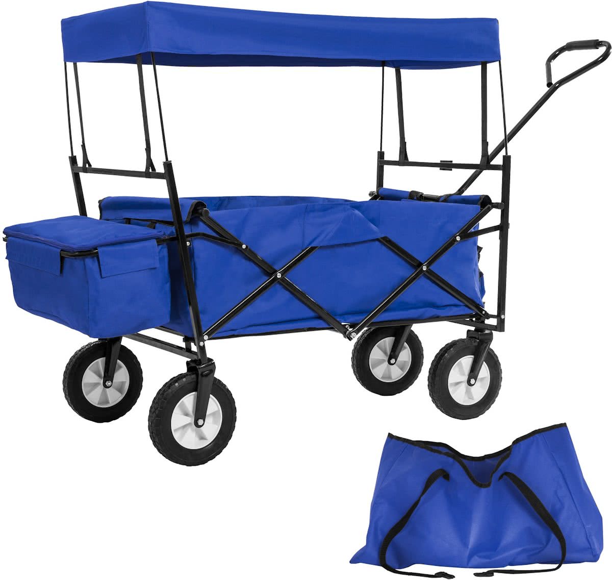 TecTake - Bolderkar transportkar bolderwagen blauw + draagtas - 402316