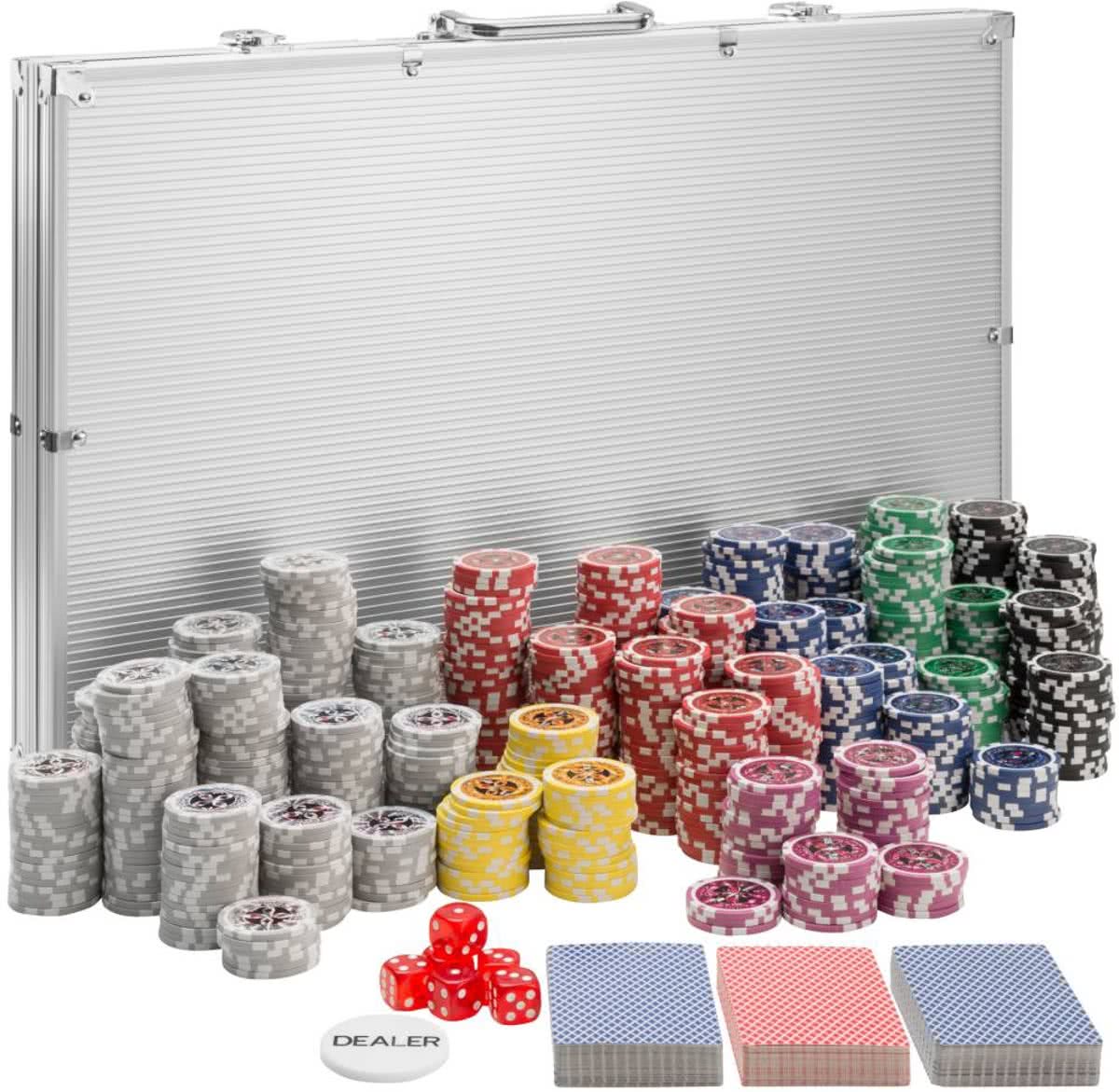 TecTake - pokerset 1000 delig inclusief koffer en kaartspel - 402561