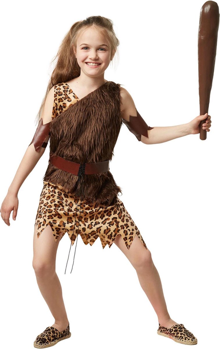 dressforfun - Chique meisje uit het stenen tijdperk 152 (11-12y)  - verkleedkleding kostuum halloween verkleden feestkleding carnavalskleding carnaval feestkledij partykleding - 302738