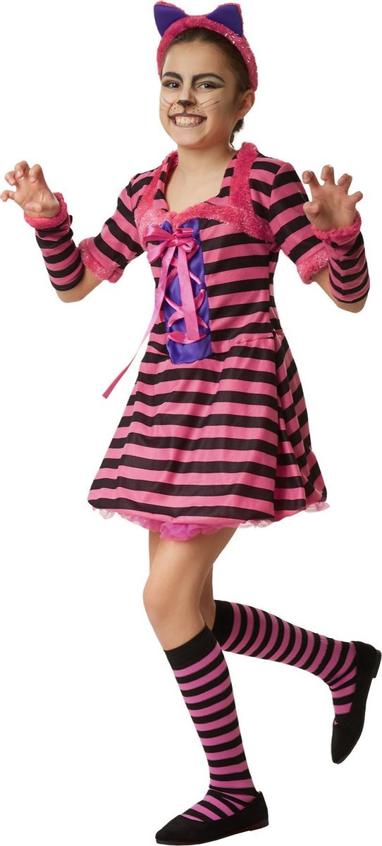 dressforfun - Galant grijnzend katje 116 (5-6y)  - verkleedkleding kostuum halloween verkleden feestkleding carnavalskleding carnaval feestkledij partykleding - 302462