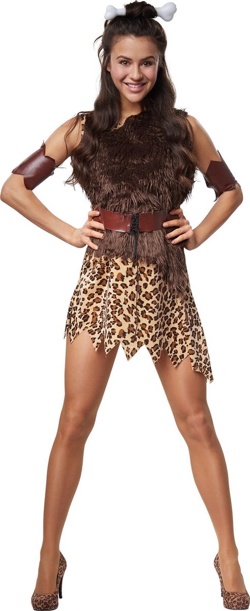 dressforfun - Girlie uit het stenen tijdperk XL  - verkleedkleding kostuum halloween verkleden feestkleding carnavalskleding carnaval feestkledij partykleding - 302756