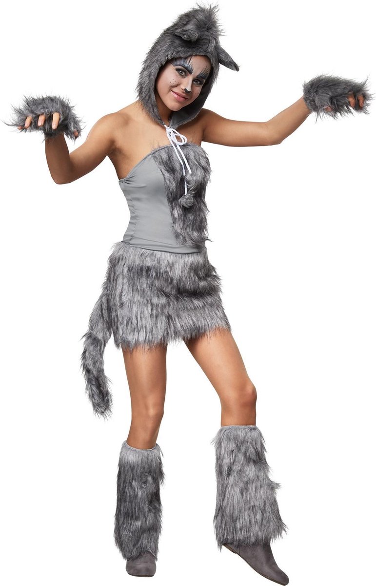 dressforfun - Hete wolfsdame L  - verkleedkleding kostuum halloween verkleden feestkleding carnavalskleding carnaval feestkledij partykleding - 302493