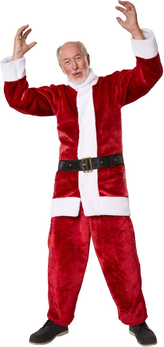 dressforfun - Kerstmanset donkerrood XXL  -  verkleedkleding kostuum halloween verkleden feestkleding carnavalskleding carnaval feestkledij partykleding - 303472