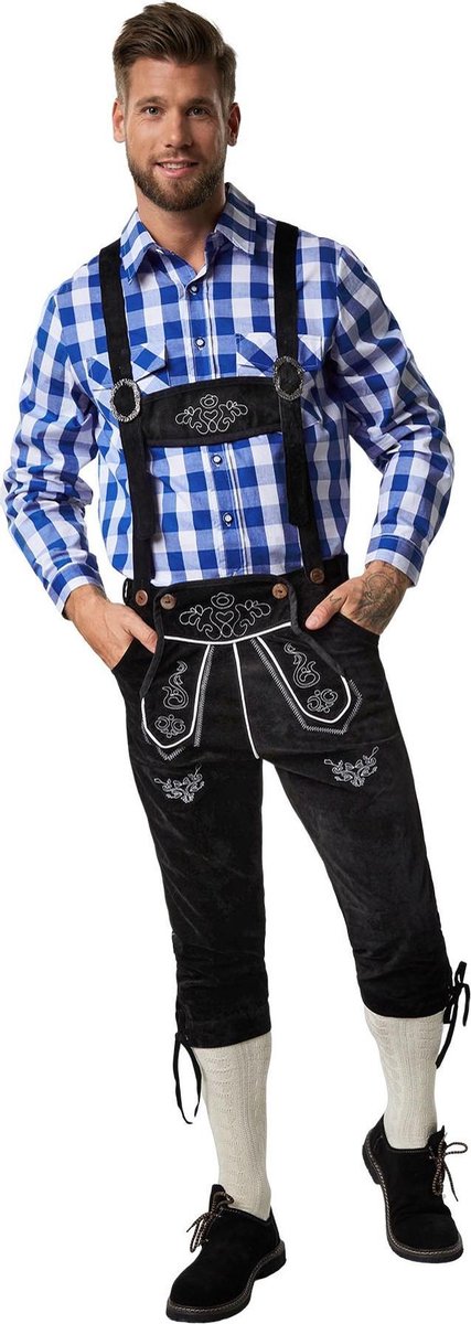 dressforfun - Lederhose Fichtelgebirge L  - verkleedkleding kostuum halloween verkleden feestkleding carnavalskleding carnaval feestkledij partykleding - 302842