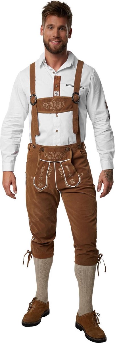 dressforfun - Lederhose Steigerwald L  - verkleedkleding kostuum halloween verkleden feestkleding carnavalskleding carnaval feestkledij partykleding - 302837