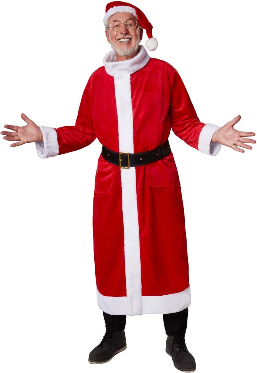 dressforfun - Mantel kerstman klassiek M  -  verkleedkleding kostuum halloween verkleden feestkleding carnavalskleding carnaval feestkledij partykleding - 303464