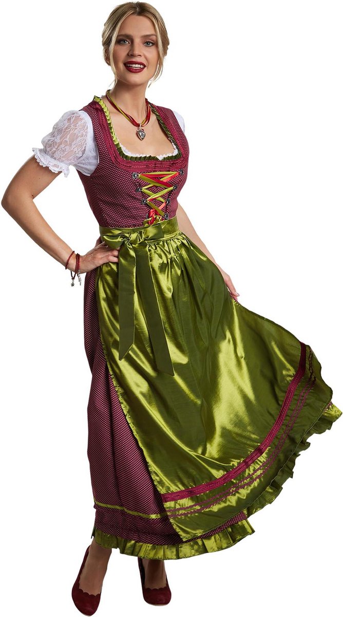 dressforfun - Maxi Dirndl Ruhpolding model 2 L  - verkleedkleding kostuum halloween verkleden feestkleding carnavalskleding carnaval feestkledij partykleding - 304652